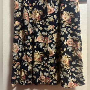 Talbots Black Floral Midi Dress